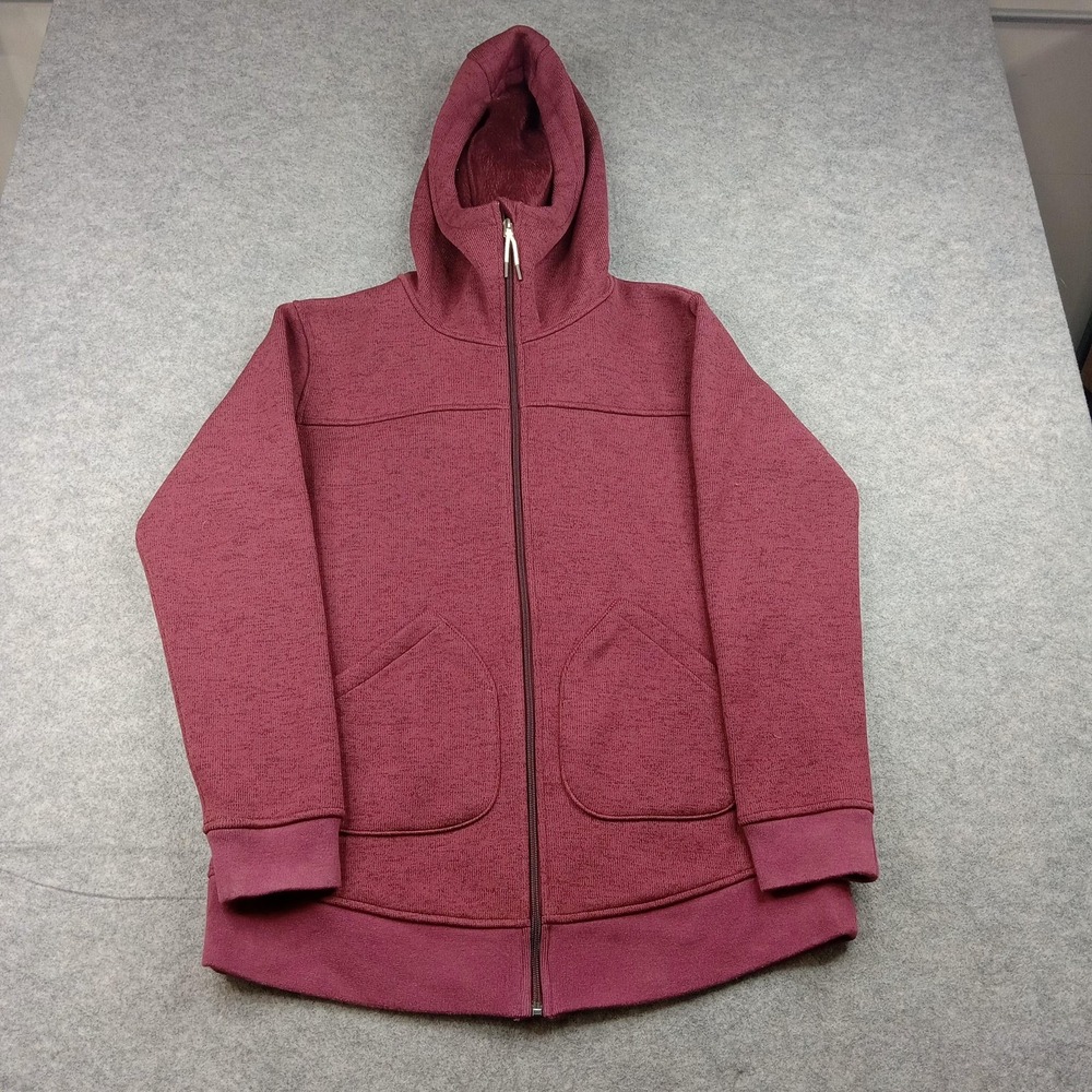 Burton Hoodie Mens Large Red Full Zip Fleece Lined Sweatshirt Cozy Warm